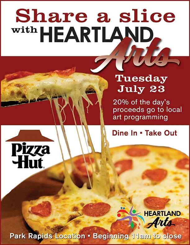 Heartland Arts Pizza Hut Fundraiser July 23